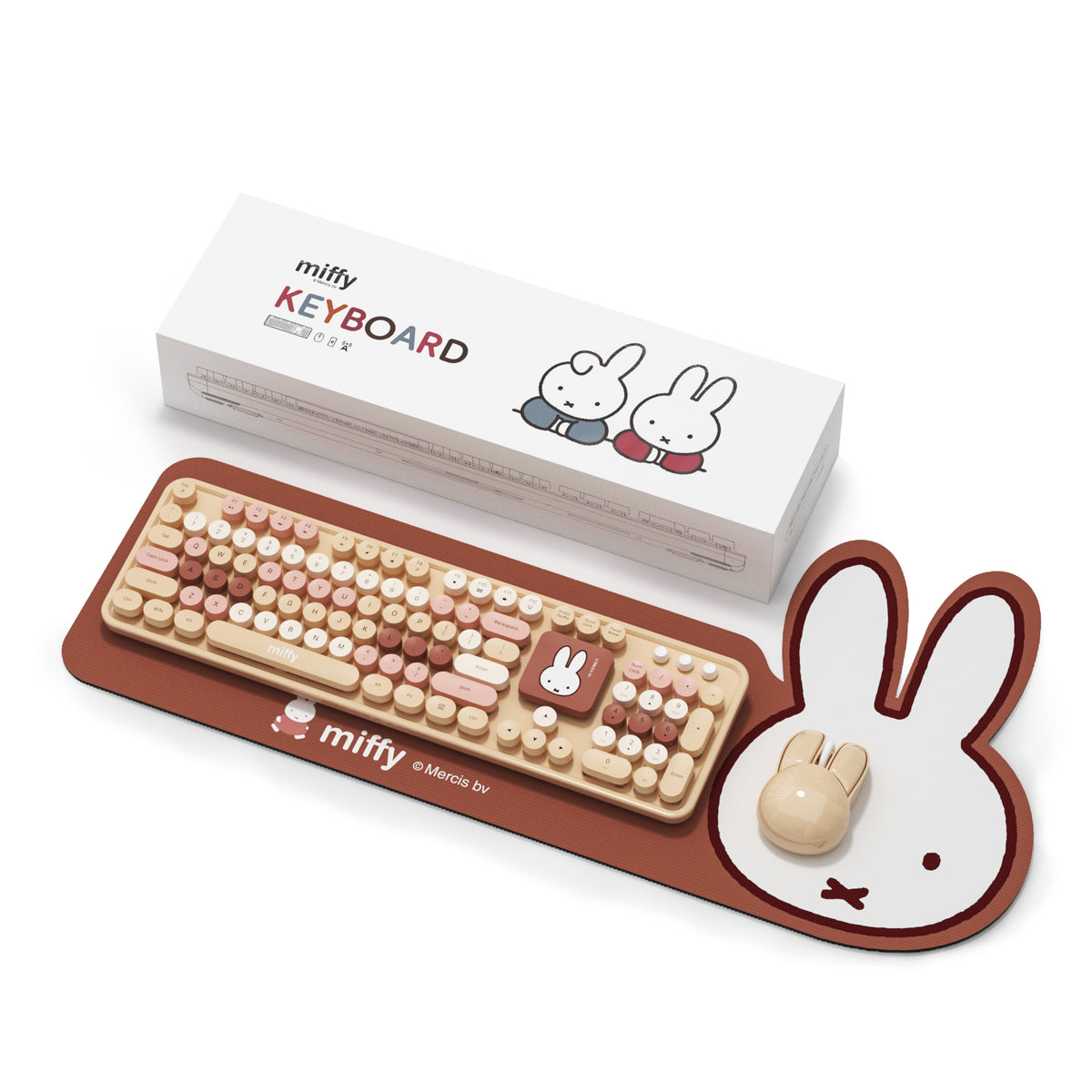 Mipow X Miffy Wireless Keyboard Mouse Combo with Desk Mouse pad