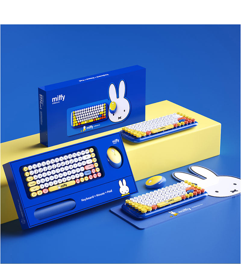 Mipow×Miffy ワイヤレスキーボード　マウス　パッド 楽天市場】【MIPOW正規代理店】ミッフィーの可愛いキーボード