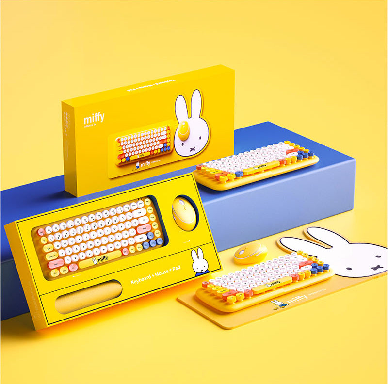 Miffy X Mipow ワイヤレスキーボード マウス イエロー ミッフィー Mipow X Miffy Wireless Keyboard Mouse Combo with Mouse pad