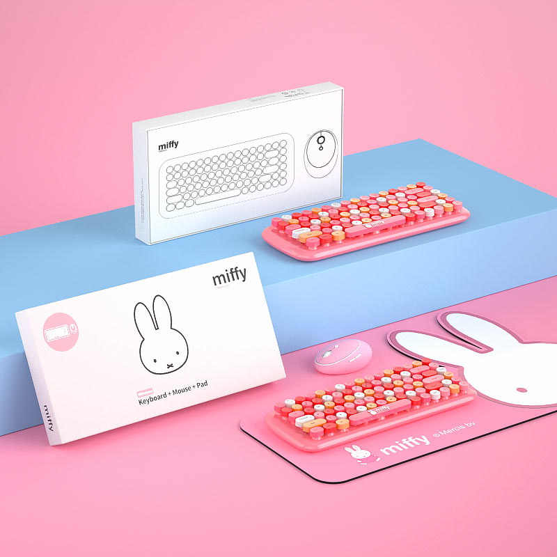 Mipow X Miffy Wireless Keyboard Mouse Combo with Mouse pad