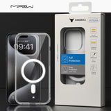 Crystal Clear TEMPERED GLASS MagSafe CASE for iPhone 15/14 - MIPOW