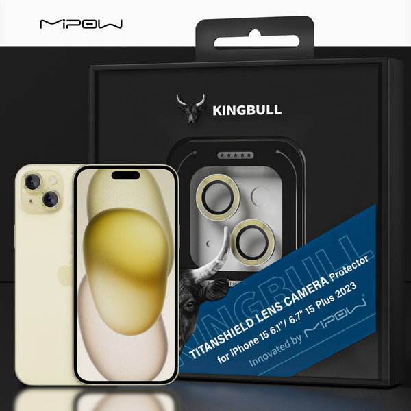 MIPOW KingBull Camera Lens Protector for iPhone 15 and iPhone 15 Plus