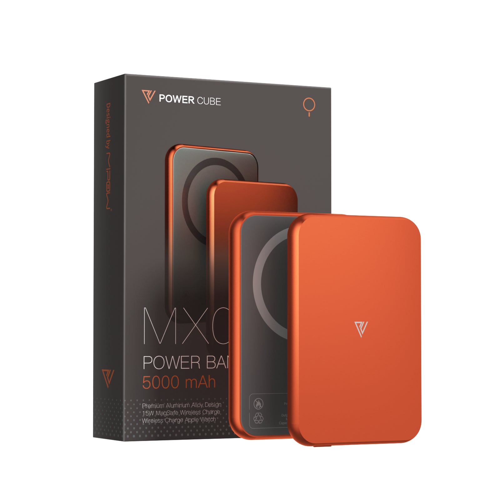 MIPOW PowerCube MX05 Magsafe 5000mAh /Orange Wireless Charge Apple