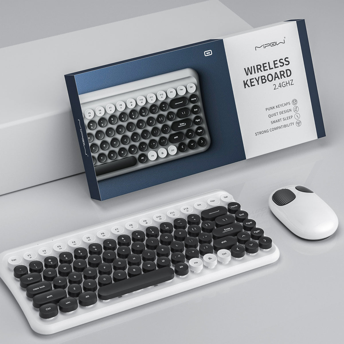 MIPOW wireless Smart Touch Scroll Mouse & Keyboard, 2Connections ...