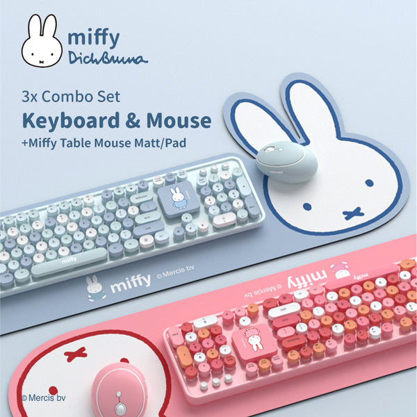 Mipow X Miffy Wireless Keyboard Mouse Combo with Mouse pad Full size Round Keycaps, 2.4G, Gaming for Windows, Computer, Desktop, PC, Notebook, Laptop – MIPOW
