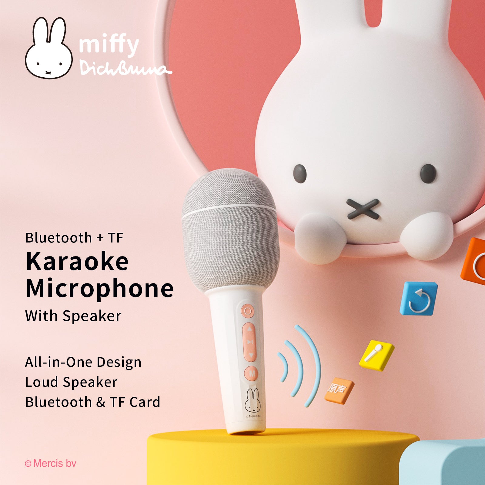 ミュージック michi. / Infinite orbit MIPOW x Miffy Karaoke Microphone Bluetooth Speaker with SD/TF card